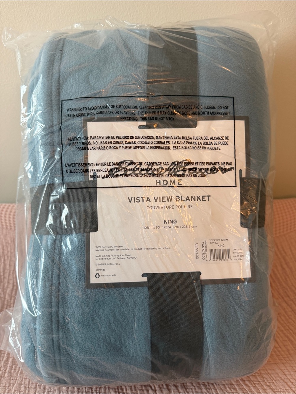 Eddie Bauer Vista View King Blanket - Light Blue